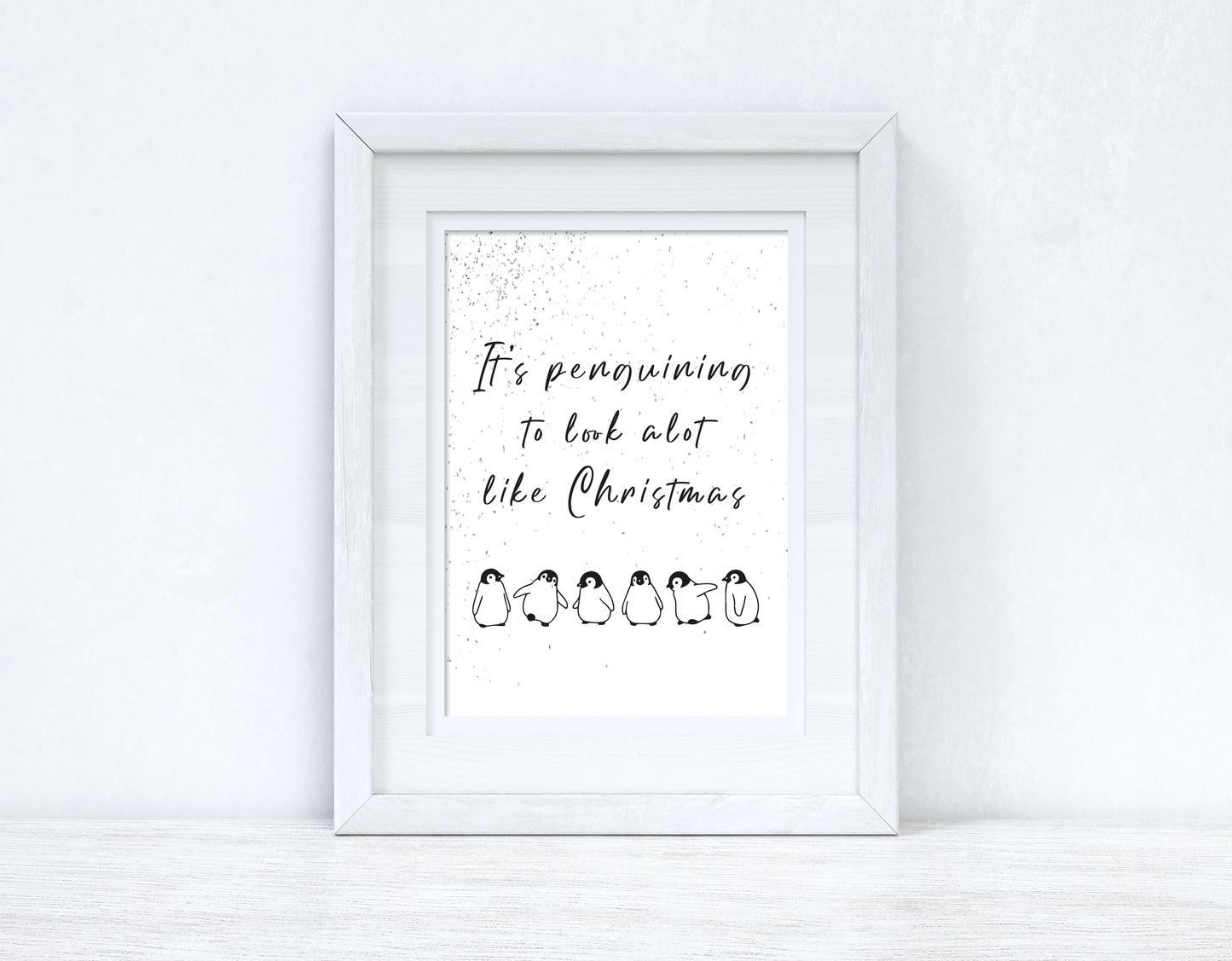 It's Penguining To Look Alot Like Christmas Winter Christmas Seasonal Wall Home Decor Print
