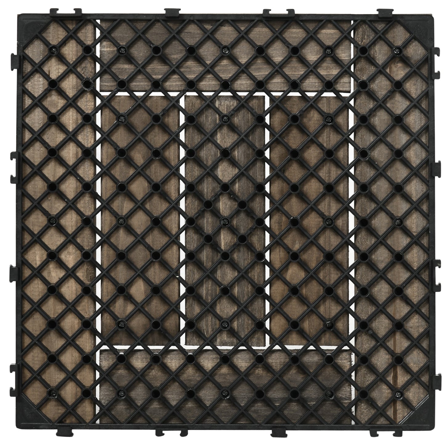27-Piece Wooden Interlocking Decking Tiles