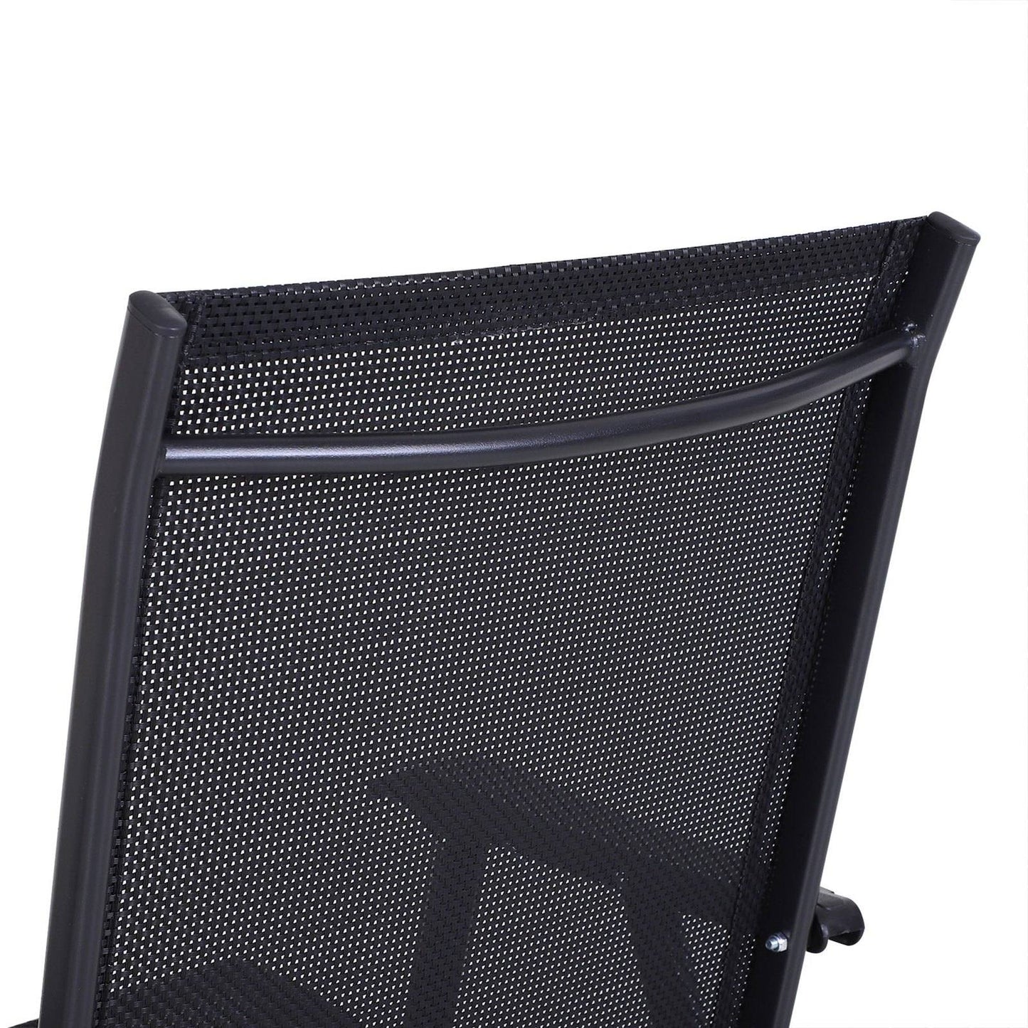 Steel Frame Set of 2 Foldable Outdoor Garden Chairs Black