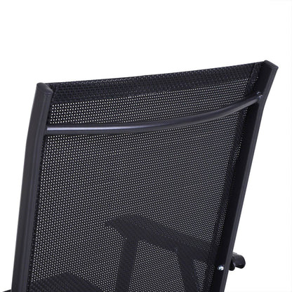 Steel Frame Set of 2 Foldable Outdoor Garden Chairs Black