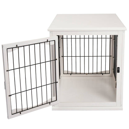 Pawhut Medium-Density Fibreboard 3-Door Small Indoor Pet Cage White
