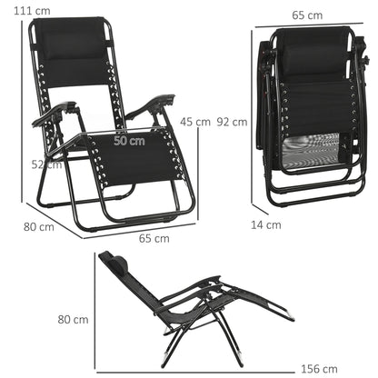 Garden Recliner Chairs Set of 2