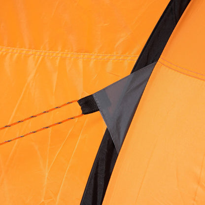 4-5 Person Pop-up Camping Tent Waterproof Family Tent w/ 2 Mesh Windows & PVC Windows Portable Carry Bag for Outdoor Trip Orange