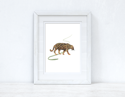 Jaguar Green Watercolour Bedroom Home Simple Decor Wall Print