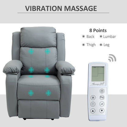 Electric Power Lift Recliner Chair Vibration Massage Reclining Chair with Remote Control and Side Pocket