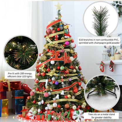 6FT Pre-Lit Artificial Christmas Tree