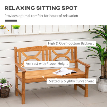 2 Seater Wooden Garden Bench Outdoor Patio Loveseat for Yard