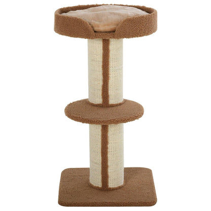 PawHut 91cm Cat Tree for Indoor Cats Kitten Activity Center Play Tower Perches Sisal Scratching Post Lamb Cashmere Brown