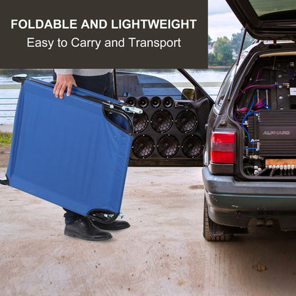 Portable Folding Sun Lounger 4-Position Adjustable Backrest Relaxer Recliner