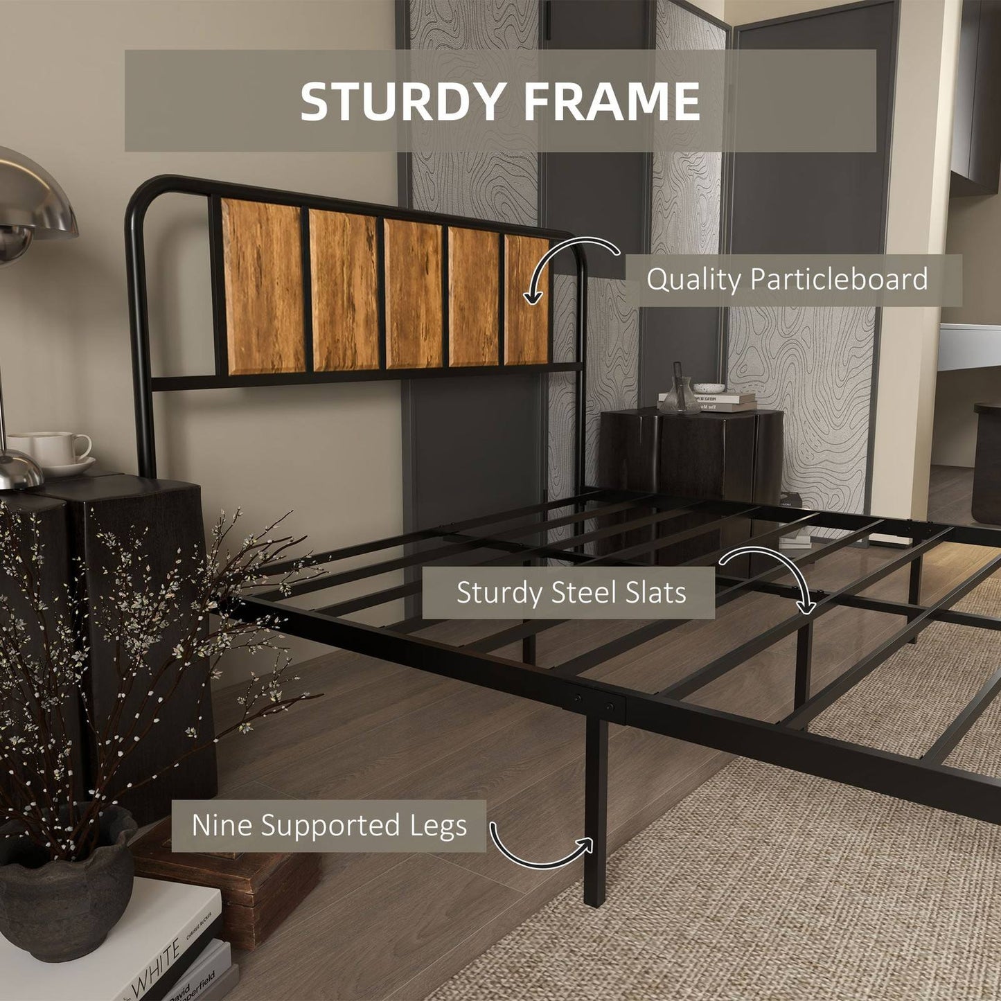 25.5cm Double Bed Frame