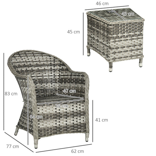 Modern 3-Piece Rattan Bistro Set