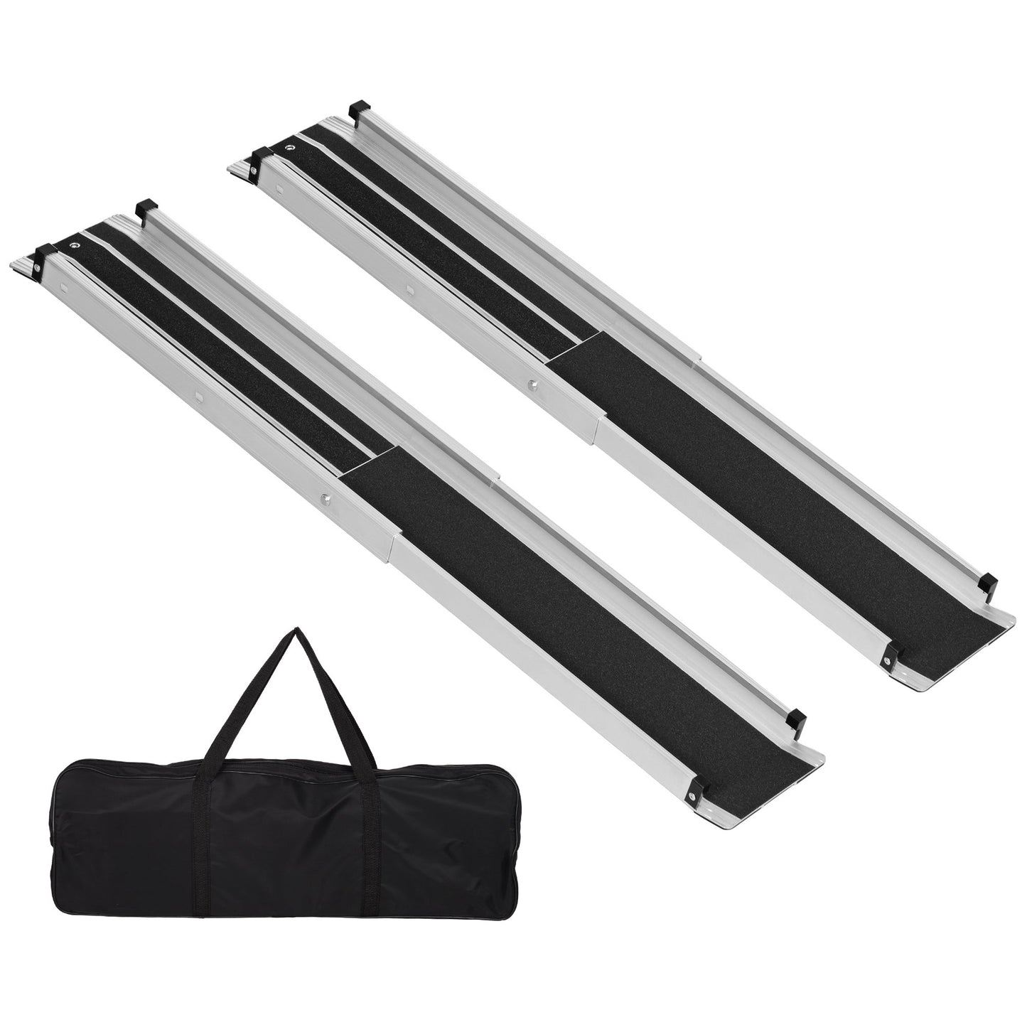HOMCOM Aluminium Telescopic Wheelchair Ramps, 122cm, 270kg, Folding Ramp