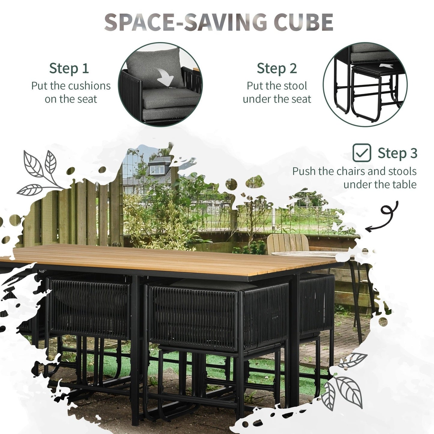 Patio 11-Piece PE Rattan Dining Set