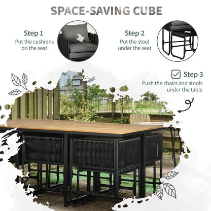 Patio 11-Piece PE Rattan Dining Set