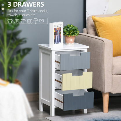 Chest of Drawers Storage Side Cabinet w/ 3 Detachable Drawers Home Furniture