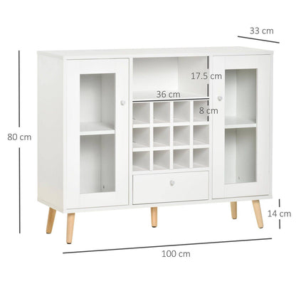 Modern Sideboard Storage Cabinet Kitchen Cupboard Dining Bar Server with Glass Doors