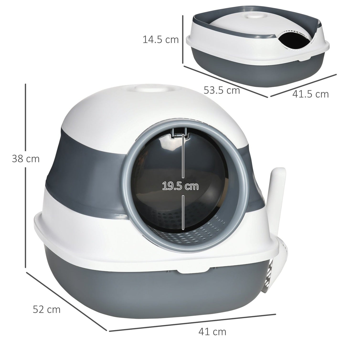 PawHut Cat Litter Tray with Lid