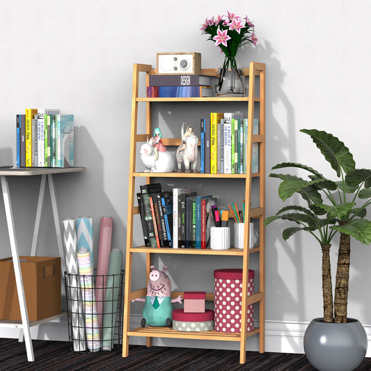 Four-Tier Bamboo Shelving Unit