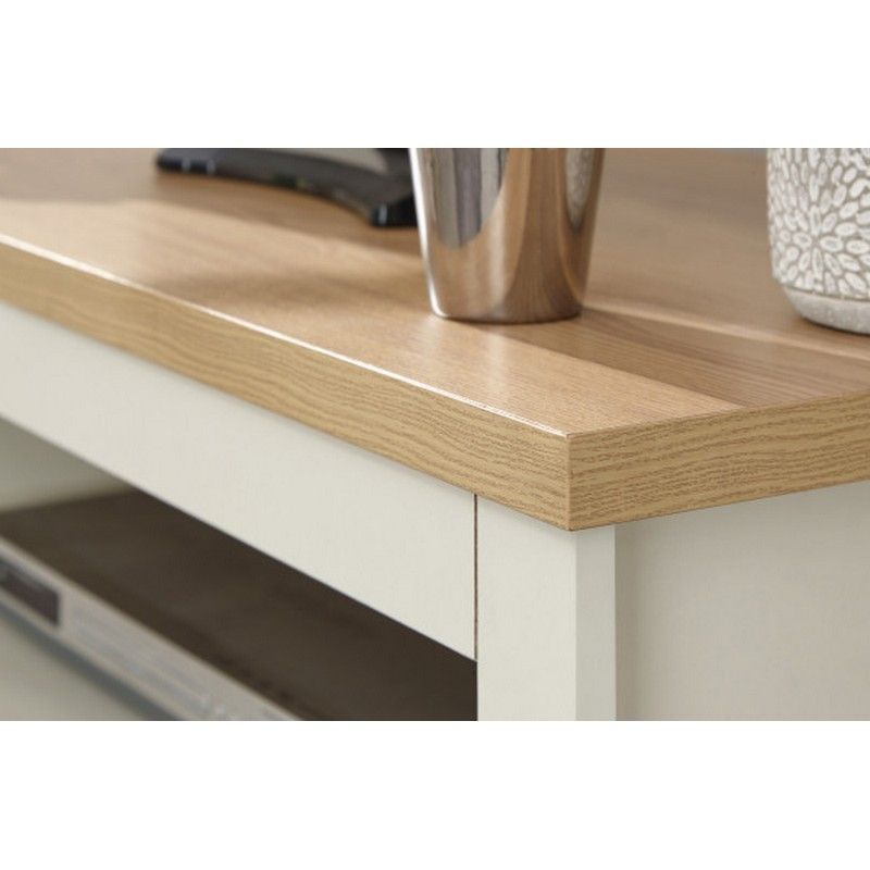 Lancaster Corner TV unit Cream 1 Shelf 2 Drawers