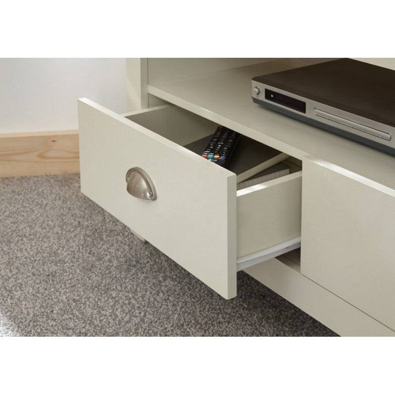 Lancaster Corner TV unit Cream 1 Shelf 2 Drawers