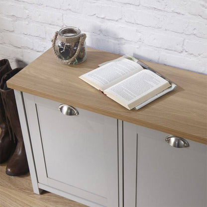 Lancaster Shoe Storage Grey 2 Doors 4 Shelves