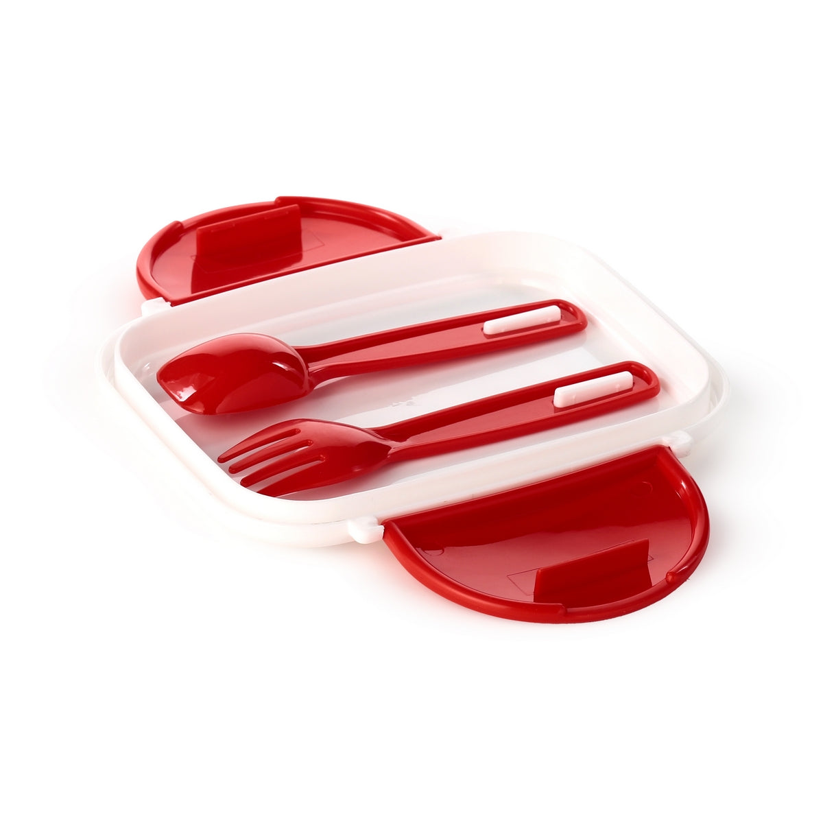 Foodiemals Clip Lock Stacked Bento Lunch Box with Cutlery