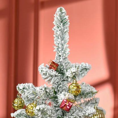 5' Snow Flocked Artificial Christmas Tree Xmas Pine Tree with Realistic Branches