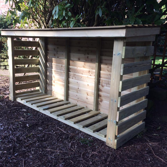 Heavy Duty Garden Log Store 180cm wide x 60cm deep by Churnet Valley - LSOP4X6