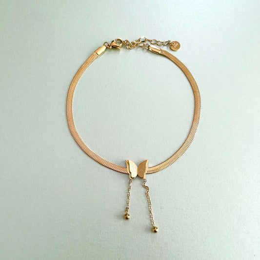 Zaari Luxe 18k Gold Plated Butterfly Anklet