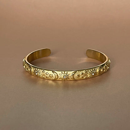 Helia Luxe 18k Gold Plated Celestial Bangle