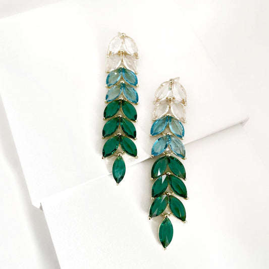 India Jewelled Ombre Drop Earrings