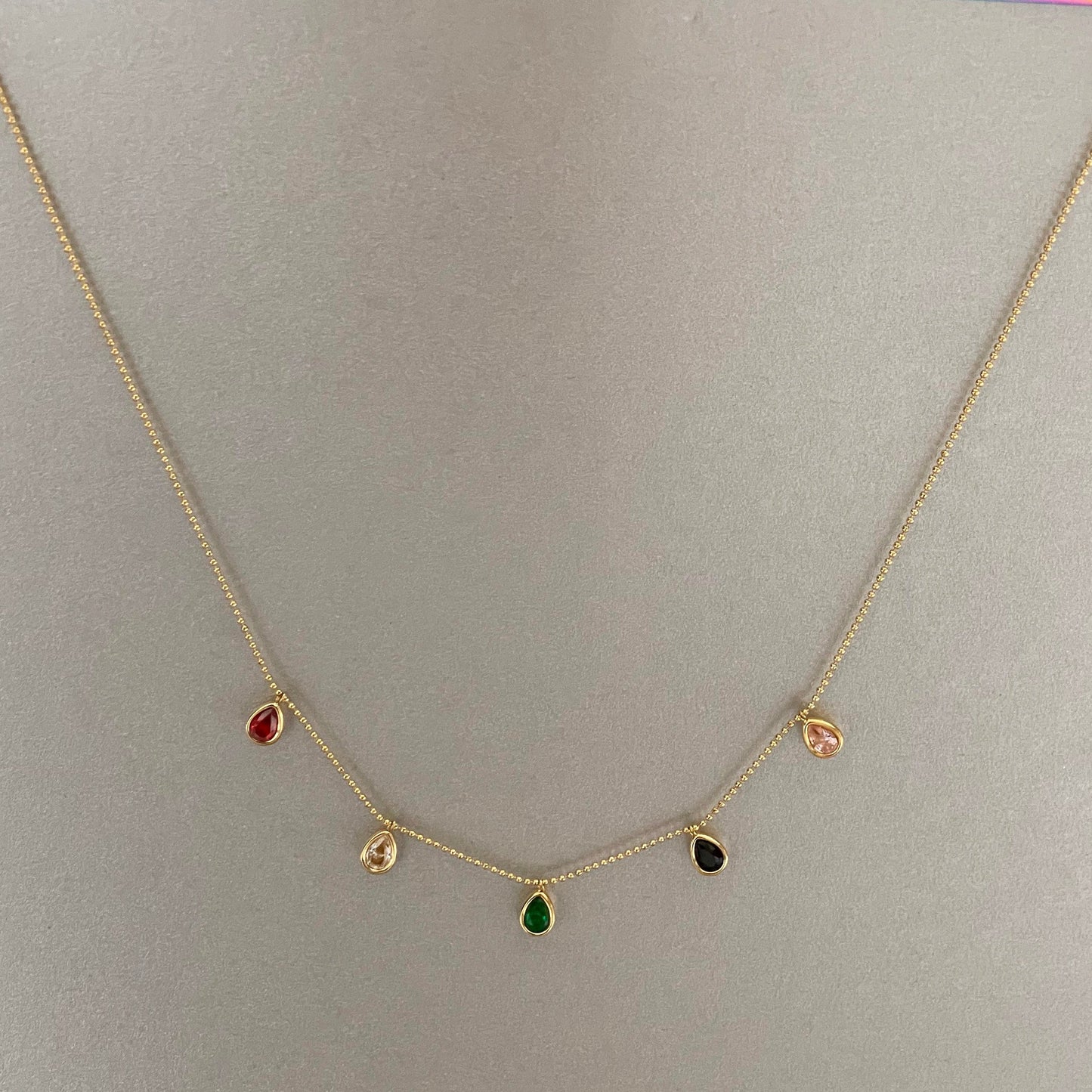 Emilia Luxe 18k Gold Plated Jewel Necklace