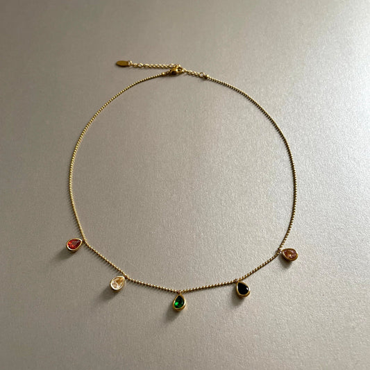 Emilia Luxe 18k Gold Plated Jewel Necklace