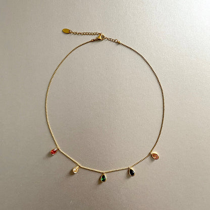 Emilia Luxe 18k Gold Plated Jewel Necklace