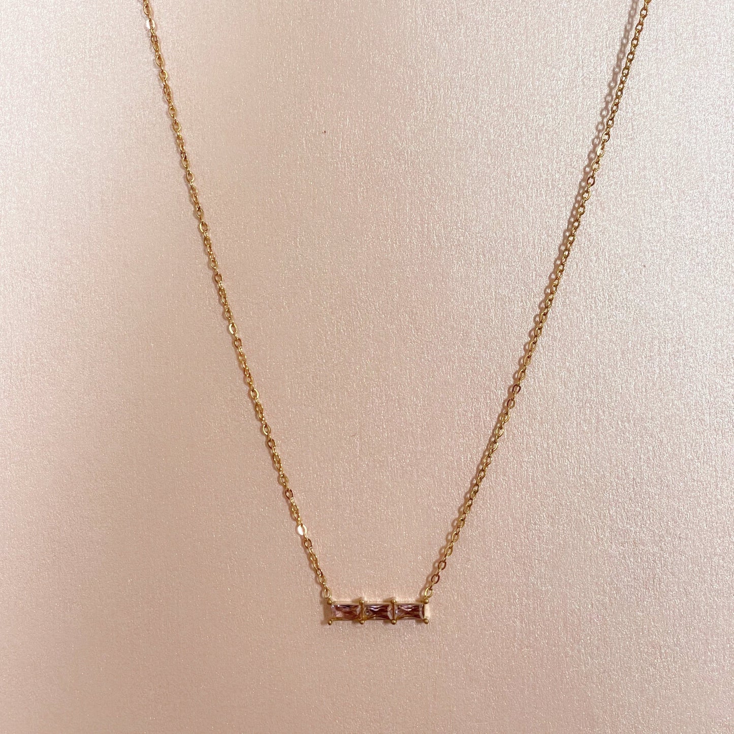 Gia Luxe 18k Gold Plated Blush Necklace