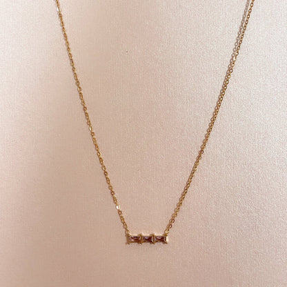 Gia Luxe 18k Gold Plated Blush Necklace