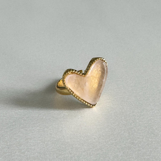 Hellie Luxe 18k Gold Plated Pink Heart Ring