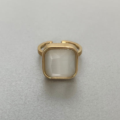 Hestia Luxe 18k Gold Plated White Ring