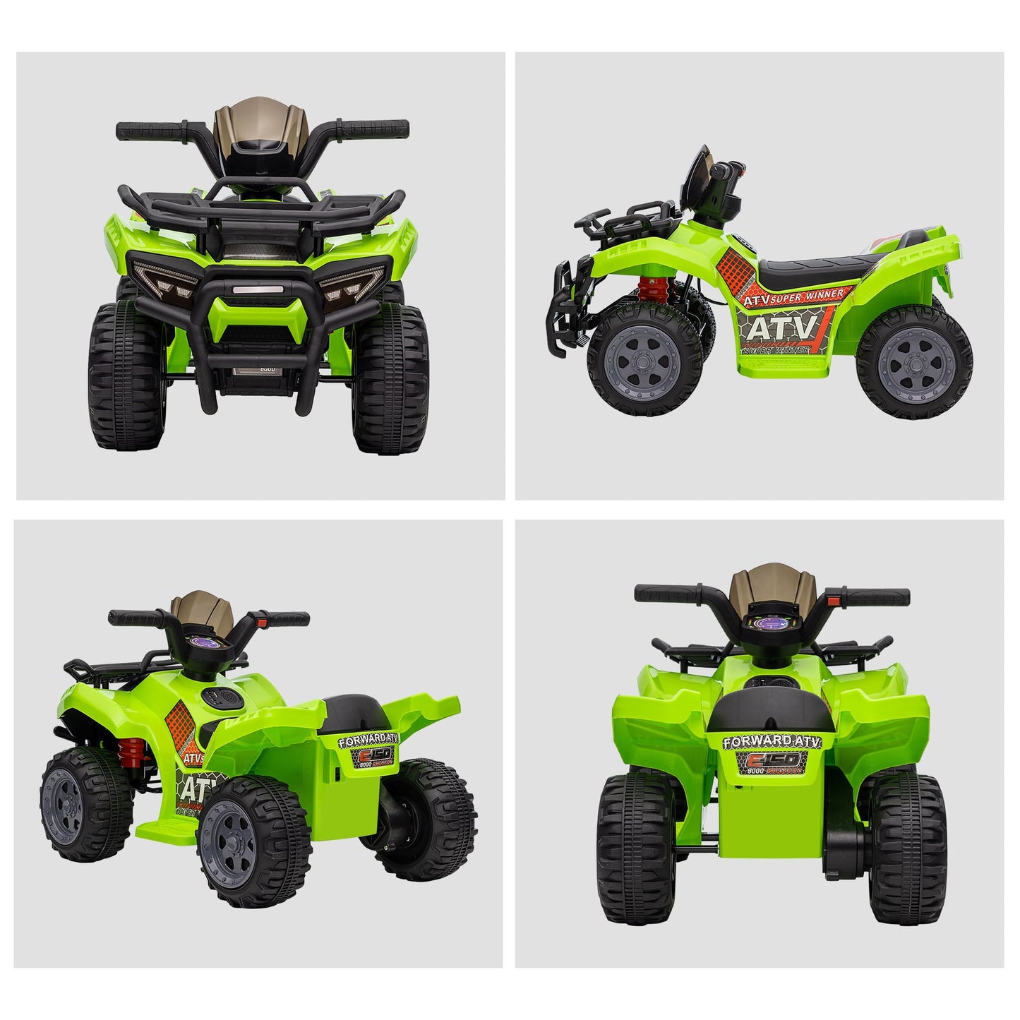 Kids Ride-on Four Wheeler ATV Car with Real Working Headlights for 18-36M