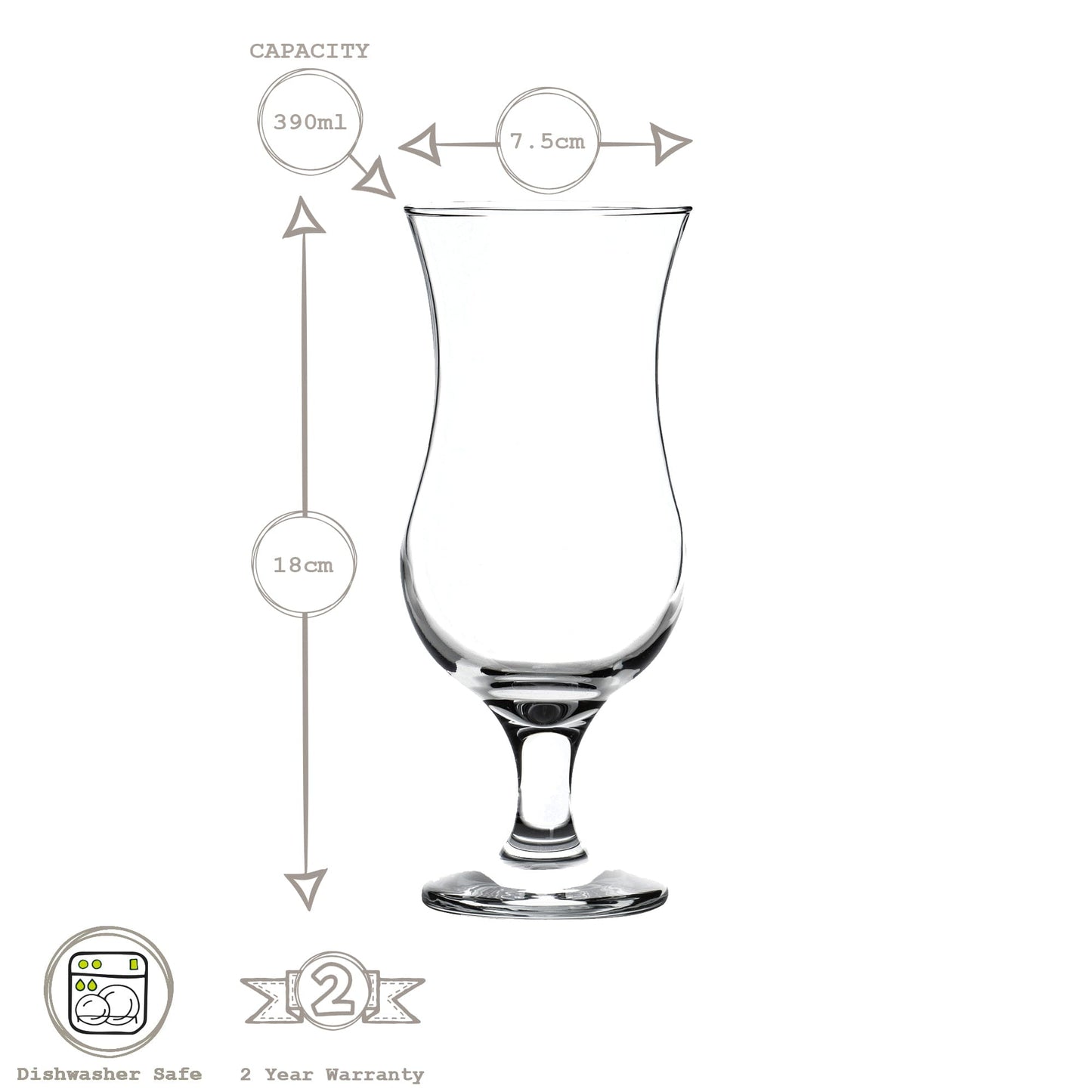 390ml Fiesta Pina Colada Glasses - Pack of Six