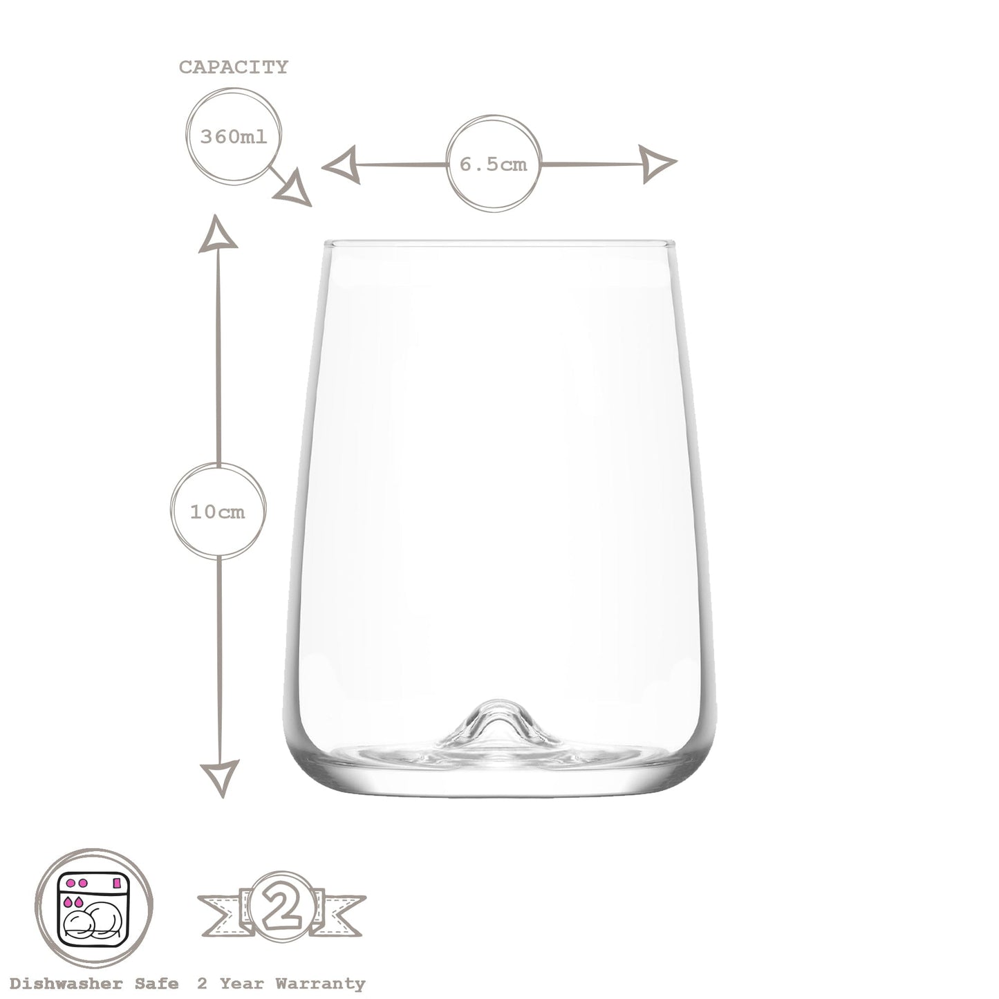 360ml Terra Tumbler Glasses - Pack of Six