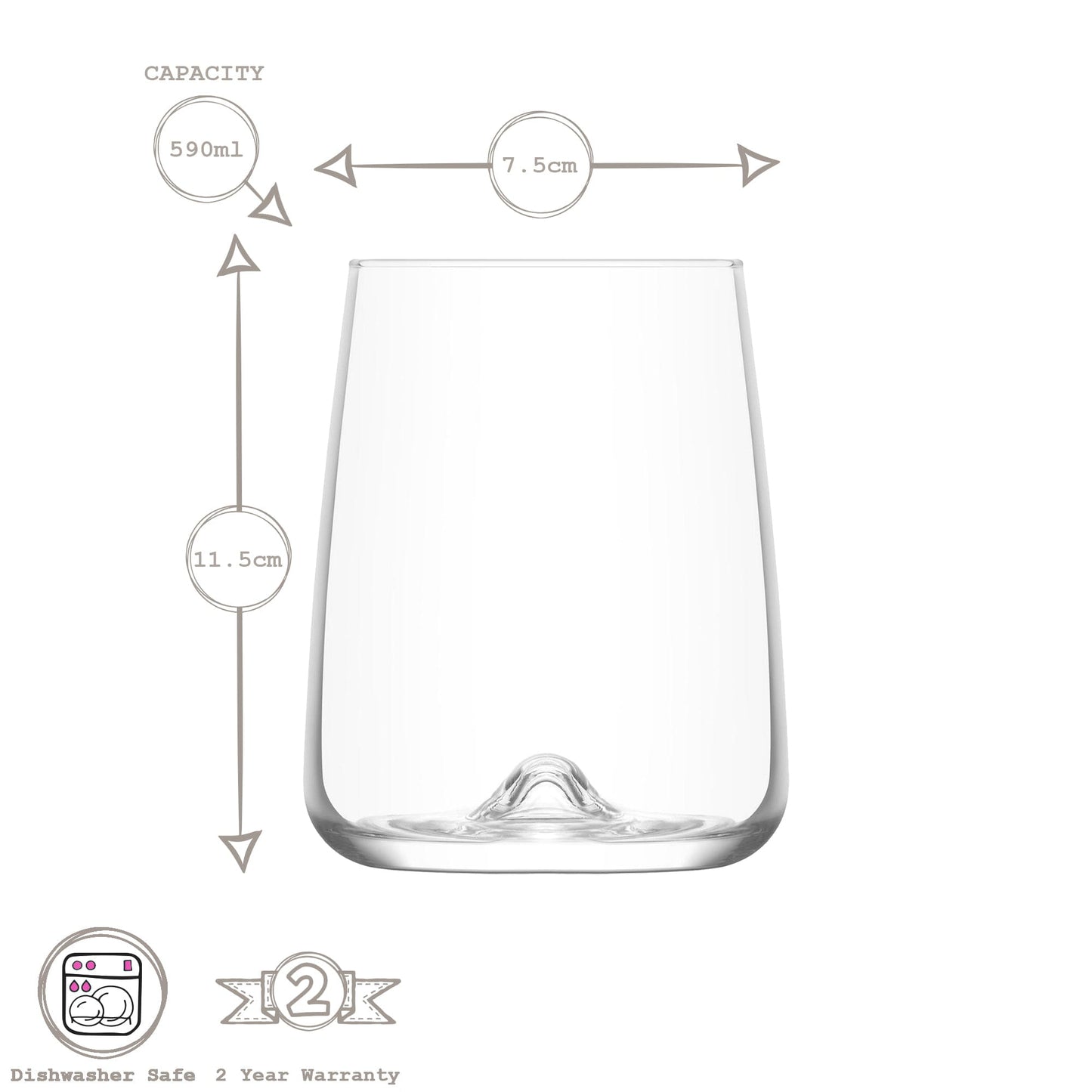 590ml Terra Highball Glasses - Pack of Six