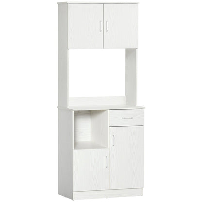 Modern Freestanding Kitchen Cupboard Storage Cabinet Organiser with Microwave Counter