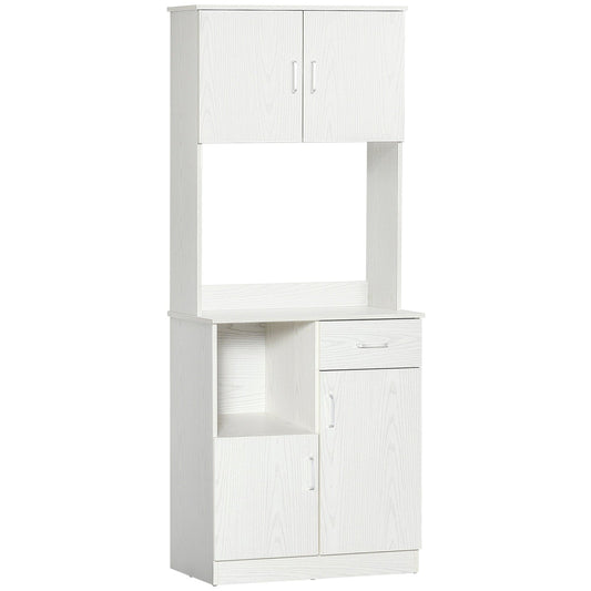 Modern Freestanding Kitchen Cupboard Storage Cabinet Organiser with Microwave Counter