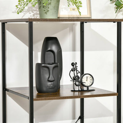 Industrial Storage Cabinet with 2 Open Shelves and 3 Foldable Fabric Drawers
