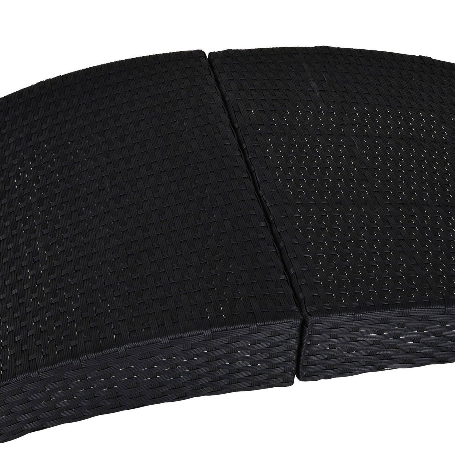 Outdoor Foldable PE Rattan Sun Lounger with Soft Padded Cushion
