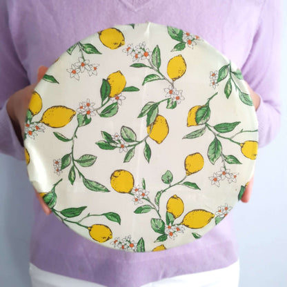 *Set of 2 Large Handmade Beeswax Wraps | Lemony Bees