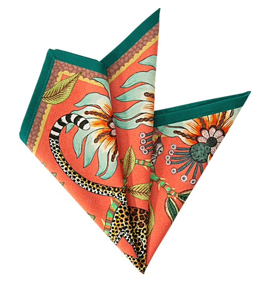 Ardmore - Leopard Napkins In Coral