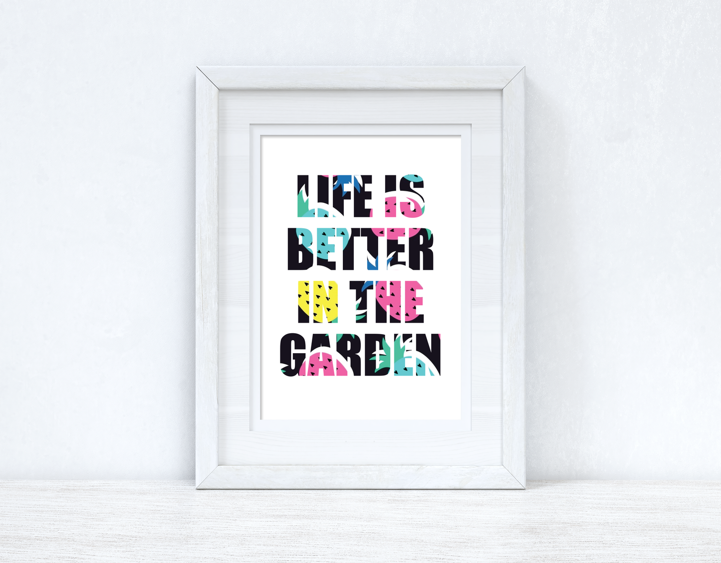 Life Is Better in The Garden Pineapples Summer Seasonal Wall Home Decor Print
