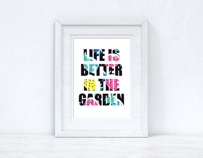 Life Is Better in The Garden Pineapples Summer Seasonal Wall Home Decor Print